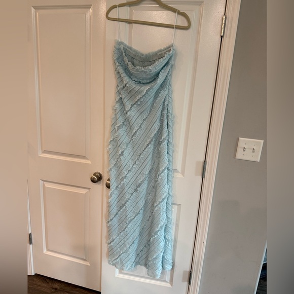 Anthropologie Light Blue Strapless Dress - Picture 3 of 5